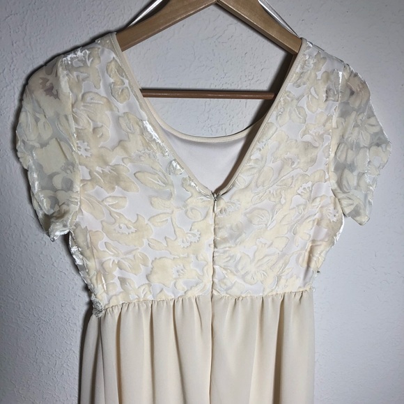 Flying Tomato Cream Velvet Burnout Dress - Picture 6 of 7